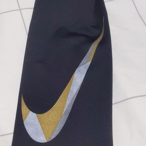 Black Nike Leggings with Gold+silver swoosh